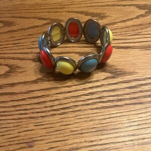 Oval Shaped Colorful Cabochons Bracelet